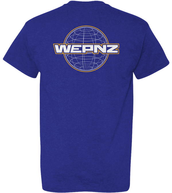 Wepnz (Blue) World Logo Cotton Blend T-Shirt