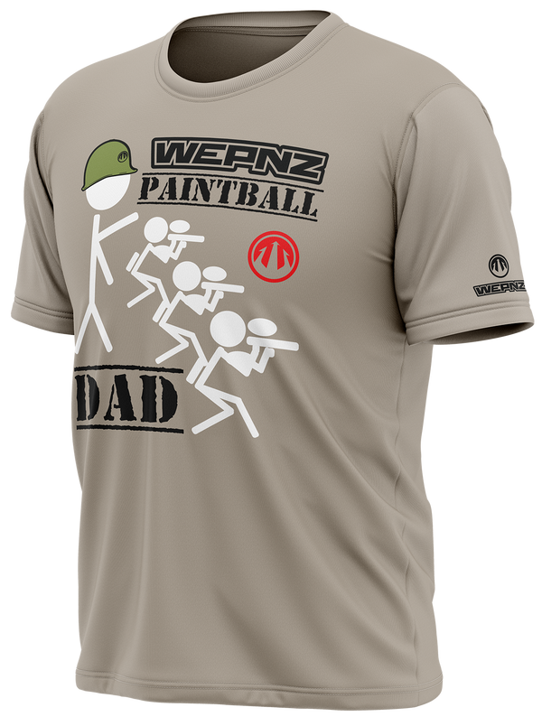 Paintball Dad Tan Tech Shirt
