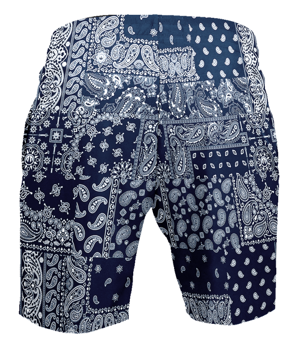 Blue Paisley Shorts