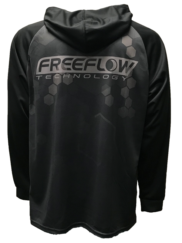 Freeflow Black Grey Stripe Hex Tech Gym Hoodie