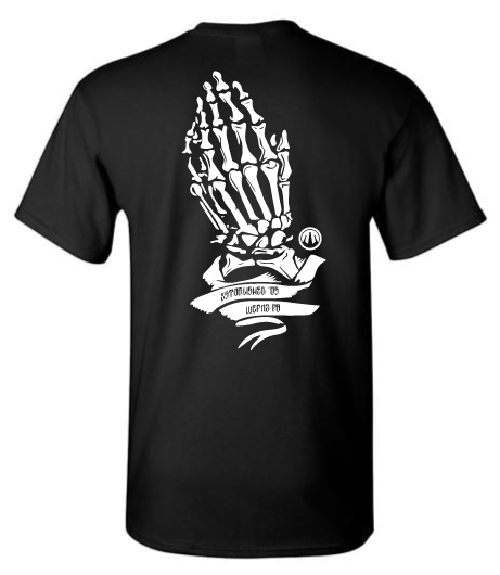 Skeleton Hand Black Cotton Blend T-Shirt